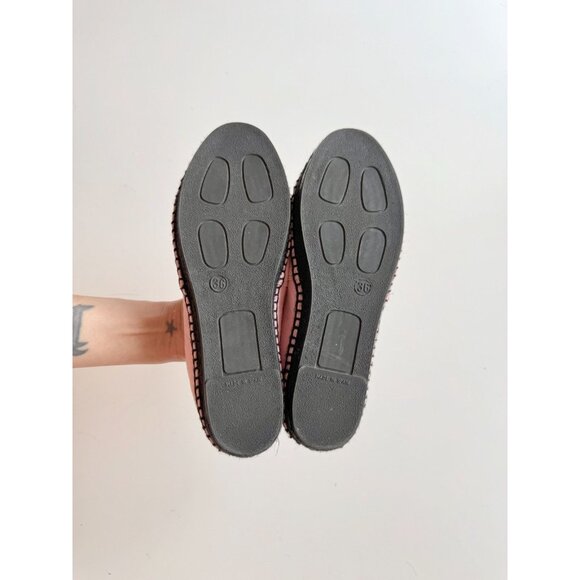 KENZO Paris Rose Clair Pink Suede Silver Logo Espadrille Flats, Size 36 - Picture 14 of 16